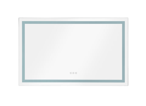 ZUN 60 in. W x 36 in. H Frameless Single Bathroom Vanity Mirror in Polished Crystal Bathroom Vanity W127290871