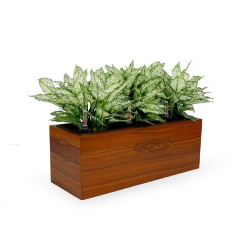 ZUN 3-Liner Self-watering Rectangle Planter Box - Dark Wood B046P144675