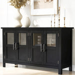 ZUN U_Style Featured Four-door Storage Cabinet with Adjustable Shelf and Acacia Venner , Suitable for WF313003AAB