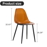 ZUN Modern simple golden brown dining chair plastic chair armless crystal chair Nordic creative makeup W1151P143525