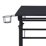 ZUN Techni Mobili Rolling Writing Desk with Height Adjustable Desktop and Moveable Shelf, Black RTA-3800SU-BK