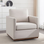 ZUN Mid Century Modern Swivel Accent Chair Armchair for Living Room, Bedroom, Guest Room, Office, Beige WF315697AAG