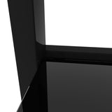 ZUN Black Glass Coffee Table, Clear Coffee Table,Modern Side Center Tables for Living Room, Living Room W24165929