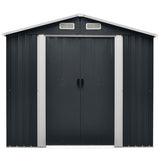 ZUN Outdoor Storage Shed, 9' X 8' Galvanized Steel Garden Shed with 4 Vents & Double Sliding Door, W2089132766