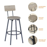 ZUN Long Bar Table Set with 3 PU Upholstered Bar Stools, Industrial Bar Table and Chairs for Kitchen W1668P147058