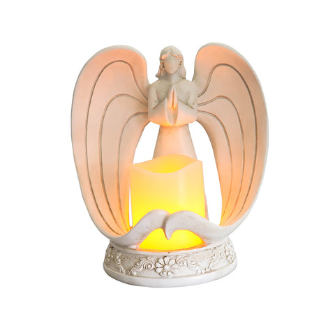 ZUN Nordic Style Resin Angel Electronic Candle Holder Living Room Church Decorations 89776880