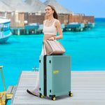 ZUN Contrast Color 3 Piece Luggage Set Hardside Spinner Suitcase with TSA Lock 20" 24' 28" Available PP311618AAF
