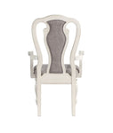 ZUN ACME Florian Arm Chair, Gray Fabric & Antique White Finish DN01655