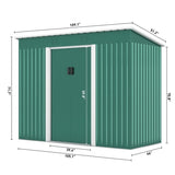 ZUN 4.2 x 9.1 Ft Outdoor Storage Shed, Metal Tool Shed with Lockable Doors Vents, Utility Garden Shed W2181P156874