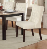 ZUN Modern Faux Leather White Tufted Set of 2 Chairs Dining Seat Chair HSESF00F1503