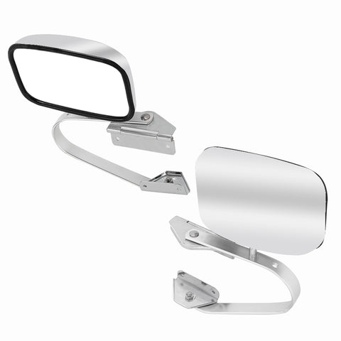 ZUN Pair Set LH RH Stainless Steel Side Manual View Mirrors For Ford F150 F250 F350 08604656