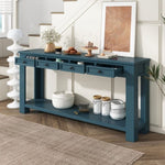 ZUN TREXM Console Table/Sofa Table with Storage Drawers and Bottom Shelf for Entryway Hallway WF287219AAC