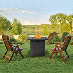 ZUN 28-inch Fire Table 40000 BTU Gas Firepit with Volcanic Stone Black 82074272