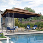 ZUN 13x10 Outdoor Patio Gazebo Canopy Tent With Ventilated Double Roof And Mosquito net W419104366