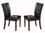 ZUN Button-Tufted Side Chairs Set of 2pc Wood Frame Espresso Finish Dining Furniture B01143602