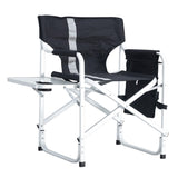 ZUN 1-piece Padded Folding Outdoor Chair with Side Table and Storage Pockets,Lightweight Oversized W24172215