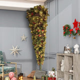 ZUN 6ft Upside Down Hanging Quarter Tree, Christmas tree hanging from the ceiling, Xmas Tree with 300 PX307764AAF