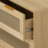 ZUN 31.50"3-Drawers Rattan Storage Cabinet Rattan Drawer,for Bedroom,Living Room,Dining W757104009