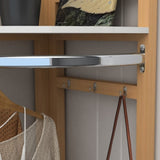 ZUN Wood Corner Floor Shelf,Coat Rack Corner Stand Storage Display Rack for Living Room,Corner W1027100944