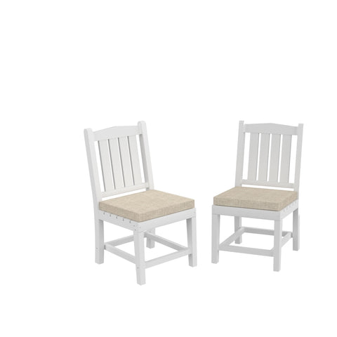 ZUN HDPE Dining Chair, White, With Cushion, No Armrest, Set for Playroom, Nursery, Backyard,chair Set of W120941914