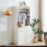 ZUN Bedroom Armoire,Wardrobe Armoire Closet, Drawers and Shelves, Handles, Hanging Rod, for Bedroom 22843860