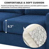 ZUN Upholstered Sectional Sofa Couch, L Shaped Couch With Storage Reversible Ottoman Bench 3 Seater for W1191126335