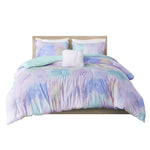 ZUN Watercolor Tie Dye Printed Comforter Set with Throw Pillow B03595946