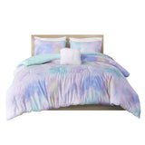 ZUN Watercolor Tie Dye Printed Comforter Set with Throw Pillow B03595946