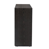 ZUN U-Style Wood Storage Cabinet with Three Tempered Glass Doors and Adjustable Shelf,Suitable for WF309063AAP
