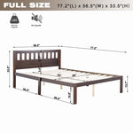 ZUN Full Size Bed, Wood Platform Bed Frame with Headboard For Kids, Slatted, Dark Walnut W1998121939