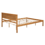 ZUN Platform Bed Frame with Headboard, Wood Slat Support, No Box Spring Needed, Queen, Oak WF212813AAN