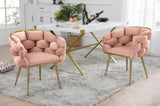 ZUN Luxury modern simple leisure velvet single sofa chair bedroom lazy person household dresser stool W1170109319