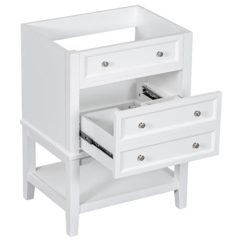 ZUN 24" Bathroom Vanity Without Sink, Base Only, Solid Wood Frame, Bathroom Storage Cabinet with Drawer WF306247AAK