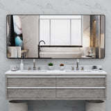 ZUN Oversized Bathroom Mirror with Removable Tray Wall Mount Mirror,Vertical Horizontal Hanging Aluminum W708131926