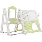 ZUN 6-in-1 Toddler Climber and Swing Set Kids Playground Climber Swing Playset with Tunnel, Climber, PP300100AAF