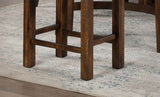 ZUN Set of 2pcs Counter Height Stools Dining Room Furniture Rustic Oak / Beige Fabric Cushion w/ Welt B011111840