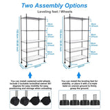 ZUN 5 Tier Shelf Wire Shelving Unit, NSF Heavy Duty Wire Shelf Metal Large Storage Shelves Height W155065924