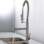 ZUN Kitchen Faucet with Pull Down Sprayer Brushed Nickel Stainless Steel Single Handle Kitchen Sink W1932124165