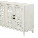 ZUN TREXM Retro 4-Door Mirrored Buffet Sideboard with Metal Pulls for Dining Room, Living Room and WF313199AAD