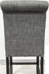 ZUN Charcoal Fabric Set of 2pc Counter Height Dining Chairs Contemporary Plush Cushion High Chairs B011P160052
