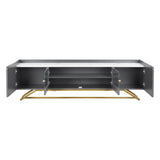 ZUN ON-TREND Sleek Design TV Stand with Fluted Glass, Contemporary Entertainment Center for TVs Up to WF314501AAE