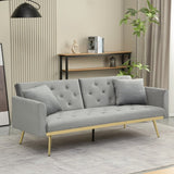 ZUN Convertible Futon Sofa Bed, Modern Reclining Futon Loveseat Couch with 2 Pillowa Sleeper Sofa for W2272141141
