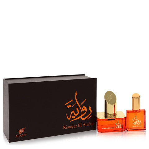 Riwayat El Ambar by Afnan Eau De Parfum Spray + Free .67 oz Travel EDP Spray 1.7 oz for Women FX-541125