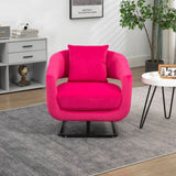 ZUN House hold Upholstered Tufted Living Room Chair Textured velvet Fabric Accent Chair with Metal Stand W1588127230