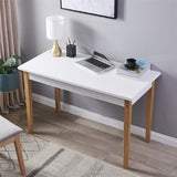 ZUN Simple Solid Wood Straight Leg Desk With Drawer For Office Home - White W2181P156757