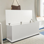 ZUN Storage Chest Trunk, Lift Top Wood Box for Entryway Bench Organizer Home Furniture, White W1806104457