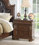 ZUN Traditional Antique 1pc Nightstand Bedroom Furniture Cherry Veneer Brown Finish 2-Drawers Hanging B011137852