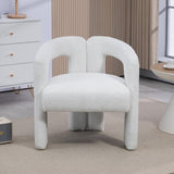 ZUN Teddy fabric modern design dining chair,open-Back ,modren kitchen armchair for Dinging Room W2215P147837