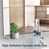 ZUN Oversized Bathroom Mirror with Removable Tray Wall Mount Mirror,Vertical Horizontal Hanging Aluminum W708131925