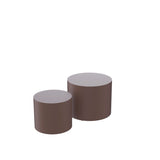 ZUN MDF Nesting table Set of 2 Rround Side Table Brown W87669496